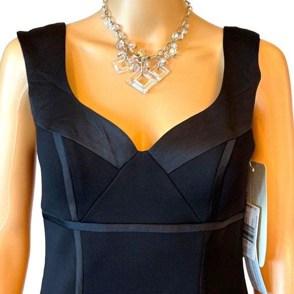 Aidan Mattox Black Mesh Trim Dress - Picture 3 of 8